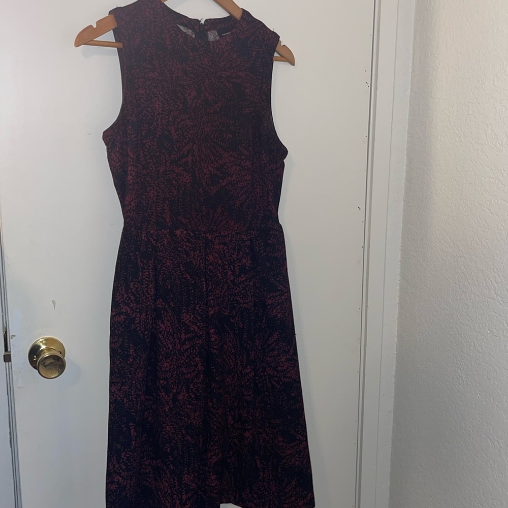 Who What Wear fit and flare black and purple midi dress small